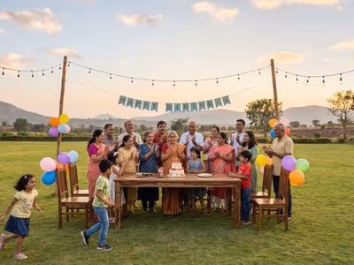 Outdoor birthday party celebration on lawn at The Glen Woods Resort